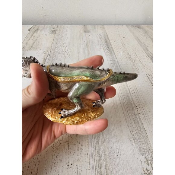 Kalifano T-Rex dinosaur trinket box jewelry rhinestone unique hinged figurine ty - Picture 5 of 9